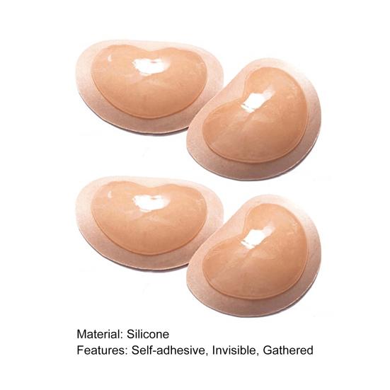 2 Pair Bra Pad Convenient Use High Stickiness Silicone Self-adhesive Invisible Wire Free Bra Patch for Daily