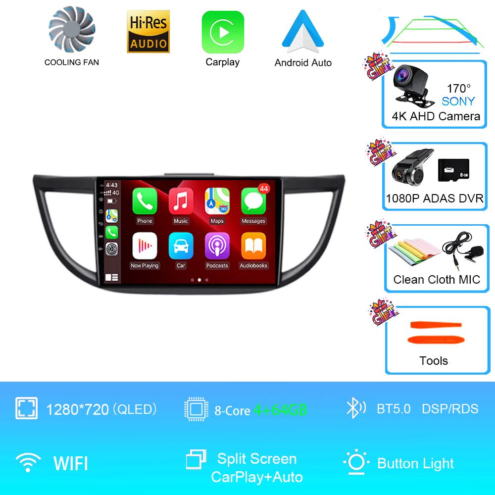 Android 14 Car Radio For Honda CRV CR-V 4 RM RE 2011 - 2018 Auto Multimedia Video Player Navigation stereo GPS QLED TouchScreen