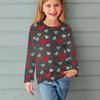 Fashion Children Casual Long Sleeved Letter Heart Pattern 3D Print Tops Funny Style Comfortable Round Neck Pullover Clothing