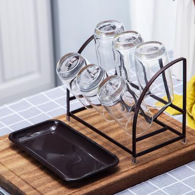 Iron Glass Draining Rack Creative Simplicity Draining Six Cup Holder Kitchen Living Room Cup Holder