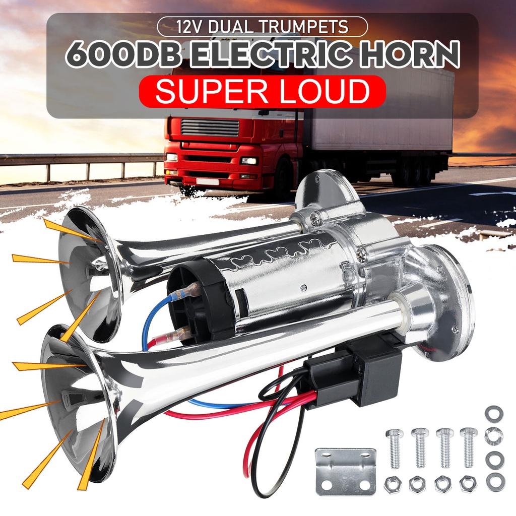12V 1000DB Horn Hooter For Auto Sound Signal Horn Super Loud Dual Trumpet Air Horn Car Compressor For Car Truck Boat Train