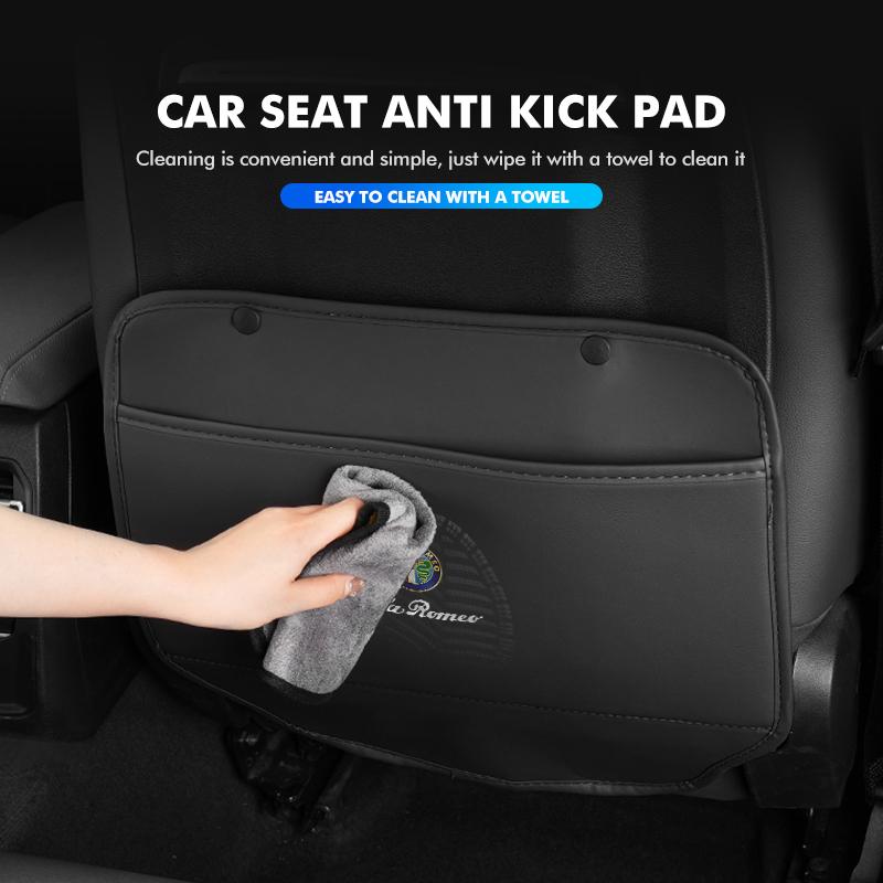 For Alfa Romeo Car Seat Back Anti-kick Pad Protector Mat Anti Scratch Organizer For Alfa Romeo 159 Giulietta 156 147 Giulia Mito