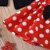 Girl Dress with Headband Baby Clothing Set Kid Dots Cosplay Tops and Skirt Children Black Red Outfit Minnie Bowknot Costume