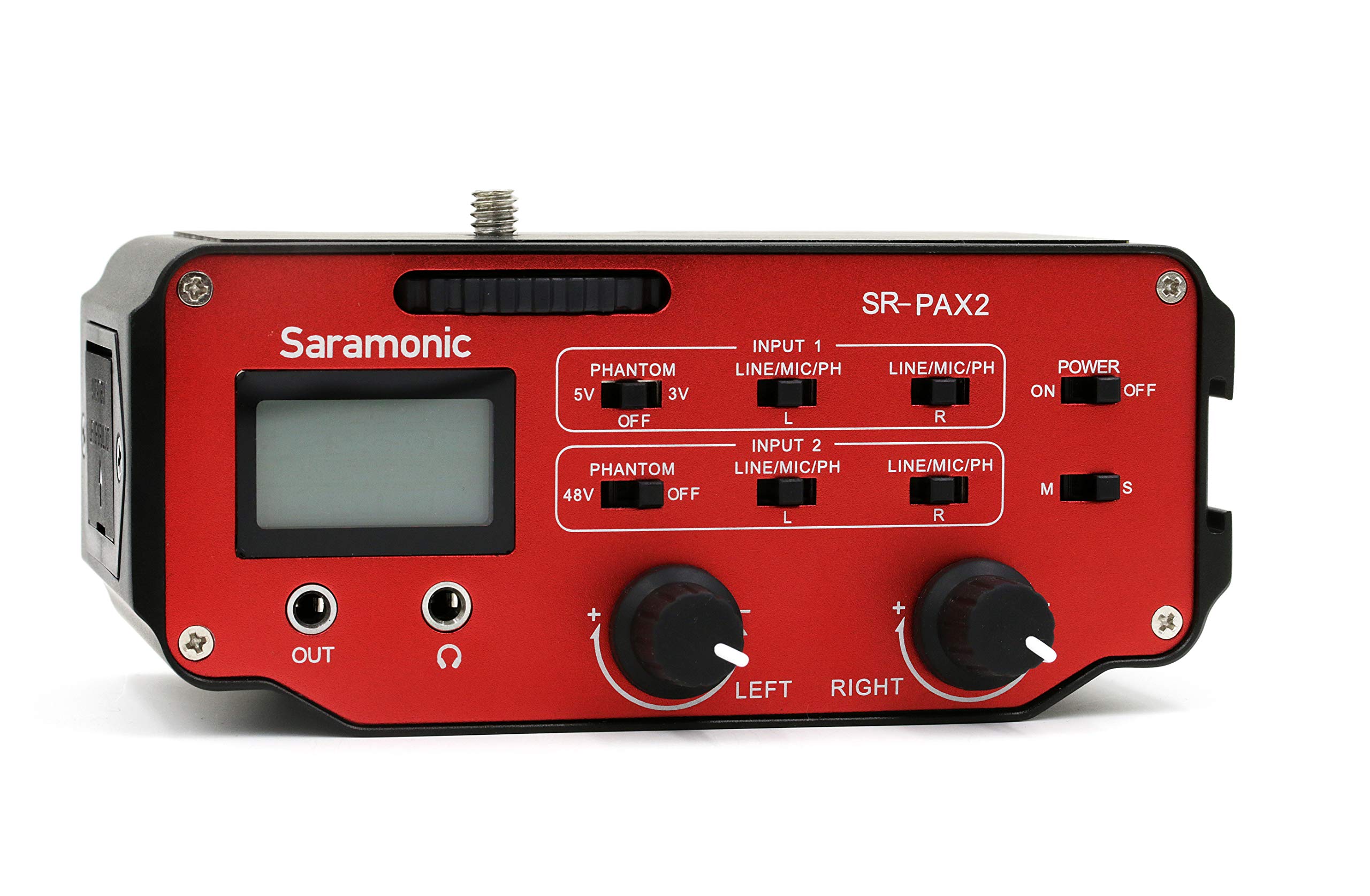 

Saramonic Audio Adapter for Mirrorless DSLR Cameras Blackmagic Pocket Cameras SR-PAX2 & (Red/Black)