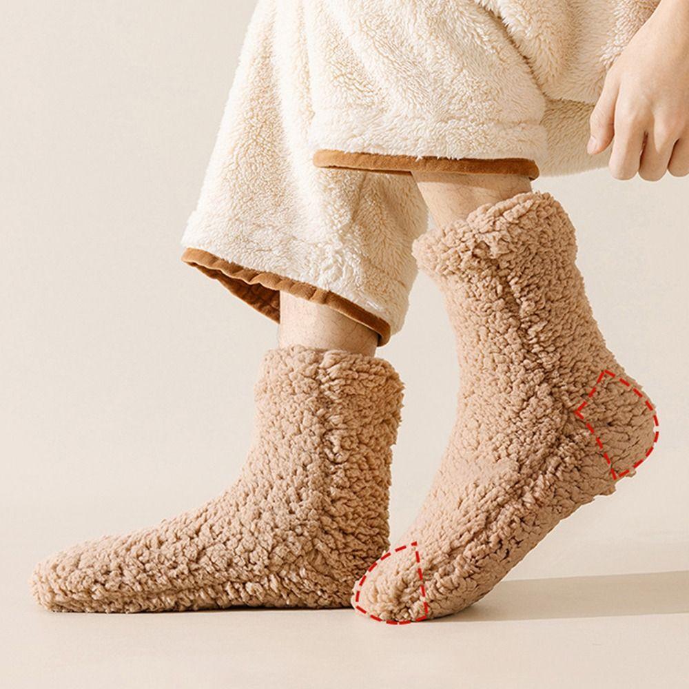 1pair Soft Cashmere Sleep Sock Thermal Carpet Home Socks Fashion Floor Socks for Women Men