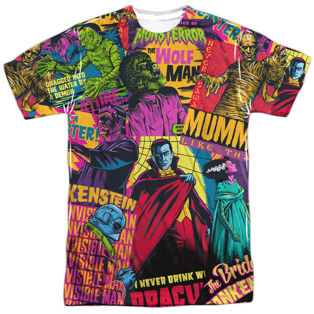 Universal Monsters Monster Mash Poster Licensed Sublimation Adult T-Shirt S