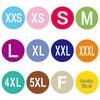 500 Self-Adhesive Round Size Labels for Apparel, Shoes & Hats