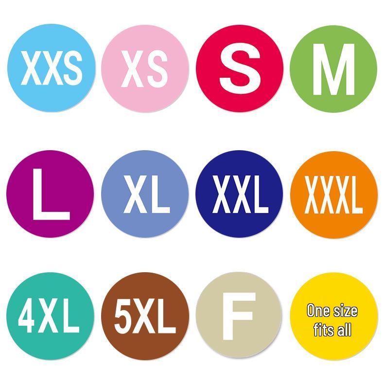 500 Self-Adhesive Round Size Labels for Apparel, Shoes & Hats
