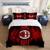 Set Biancheria da Letto AC Milan 3 Pezzi Copripiumino Morbido in Microfibra Federe Comoda Biancheria da Letto per Decorazione Camera da Letto