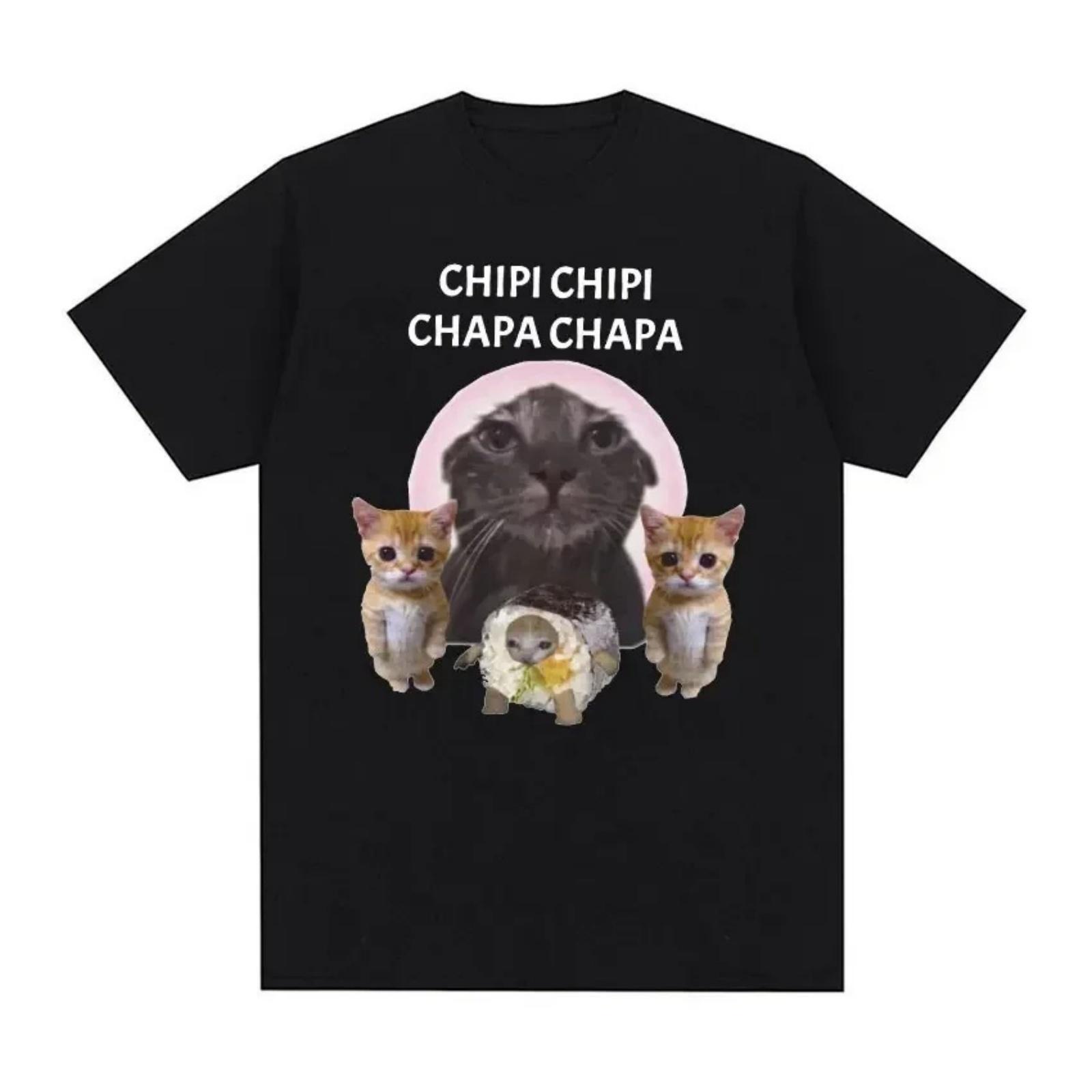 

Chipi Chipi Chapa Chapa Cat Funny Meme T Shirt Tops Women Retro O-Neck Fashion T-shirts Female Casual T-Shirt Women Clothing XXXXXL різнокольоровий