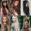 Hair Extensions 36in/ 91.44cm Gradient Gold 0.25in/ 0.63cm Wide Thin DE Synthetic Fear Hippie Wool Fear 10 Strands Hand Lock Hair Extensions for Women