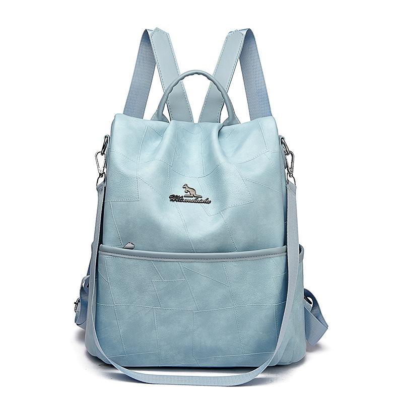 Рюкзак с защитой от кражи в стиле ретро, женский рюкзак большой емкости, легкий дорожный школьный рюкзак синий