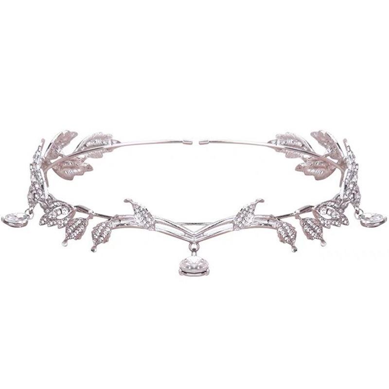 Crown Forest Leaf Water Drop Diamond Bridal Princess Headdress Wedding Accessories