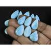 11X18-16X23MM Natural Larimar Pectolite Pear Cabochon Loose Gemstone 16Pcs C-55