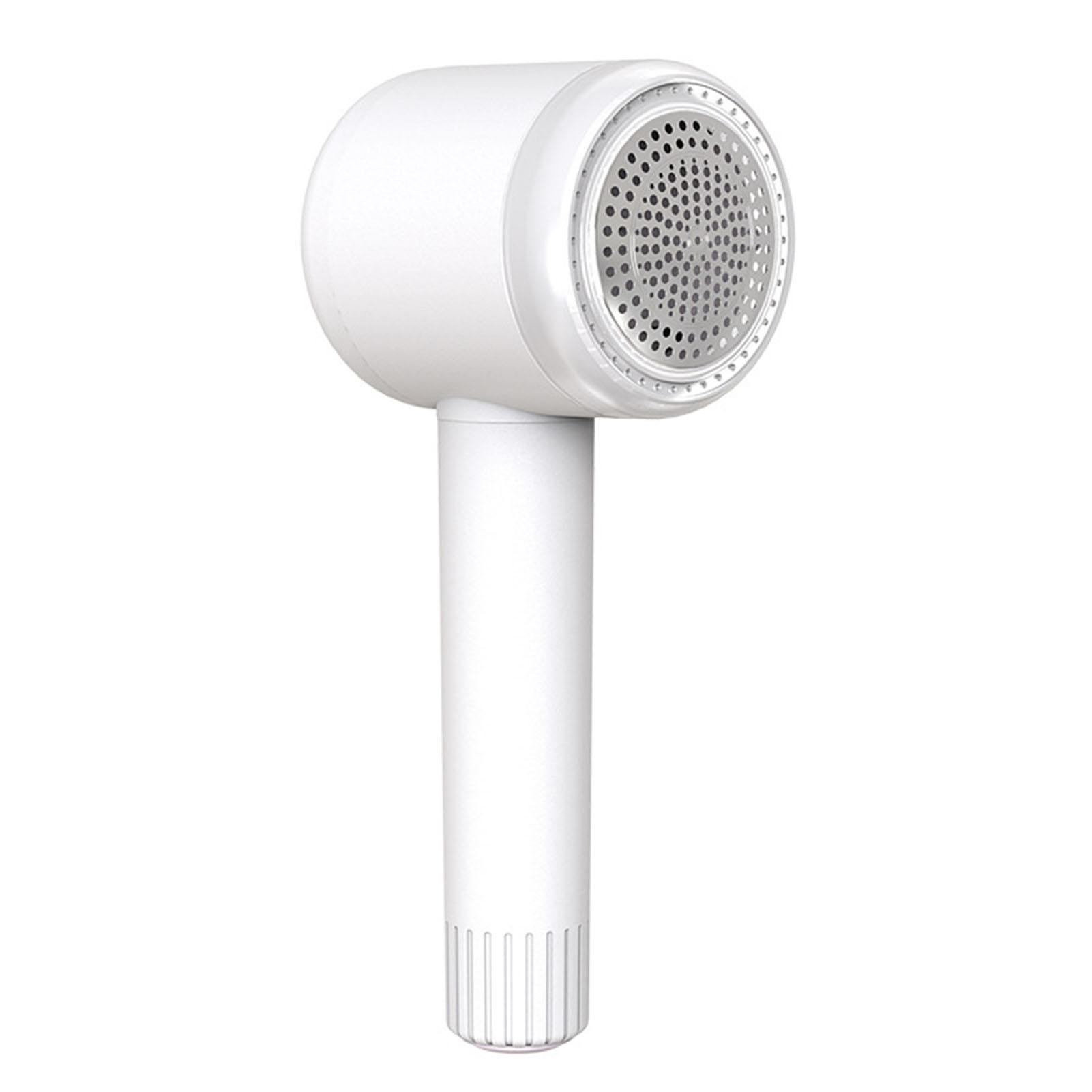 

White 6 Blade Fabric Lint Shaver Remover with Lint Roller Rechargeable Clothing Hairball Trimmer