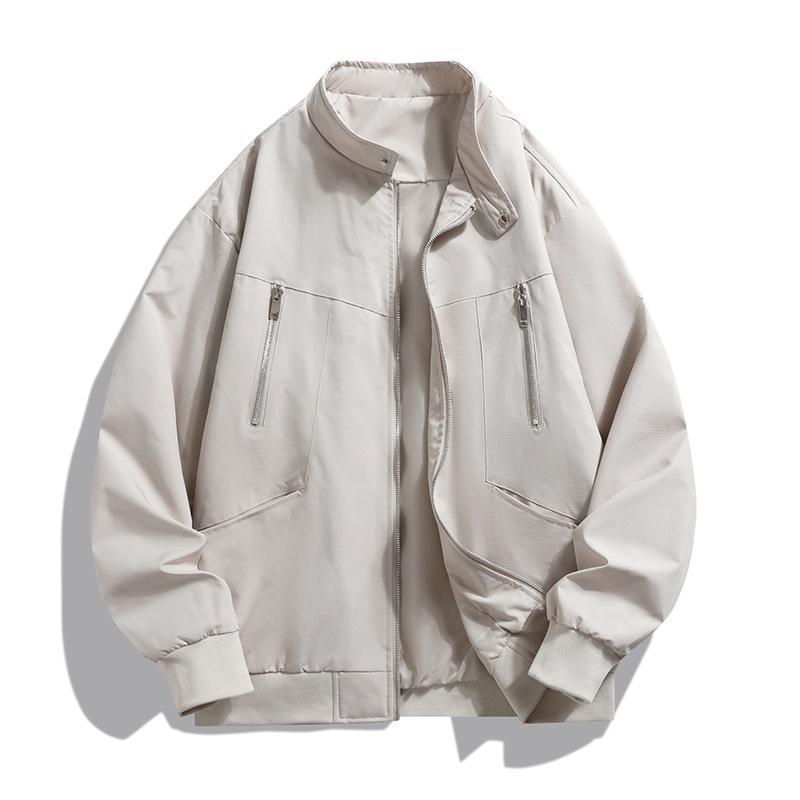 Jacket Men's Casual Windproof Stand Up Collar Jacket Men's Loose Upper Clothing Men's Sports