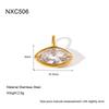 ins simple and fashionable water drop geometry single zircon pendant necklace round tube splicing collar stainless steel jewelry