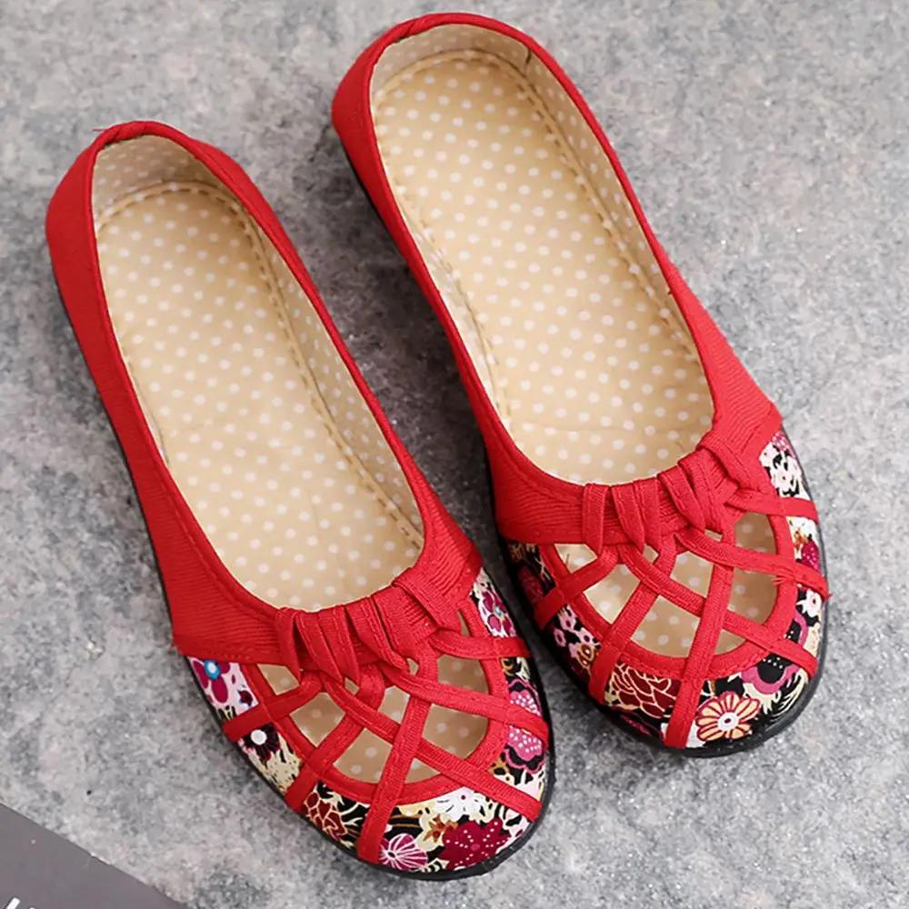 Fashion Ladies Shoes Kawaii Flat With Bow Cute Canvas Women Footwear Slip On Luxury Offer Daily Routine Autumn Korean High Quality 39 A