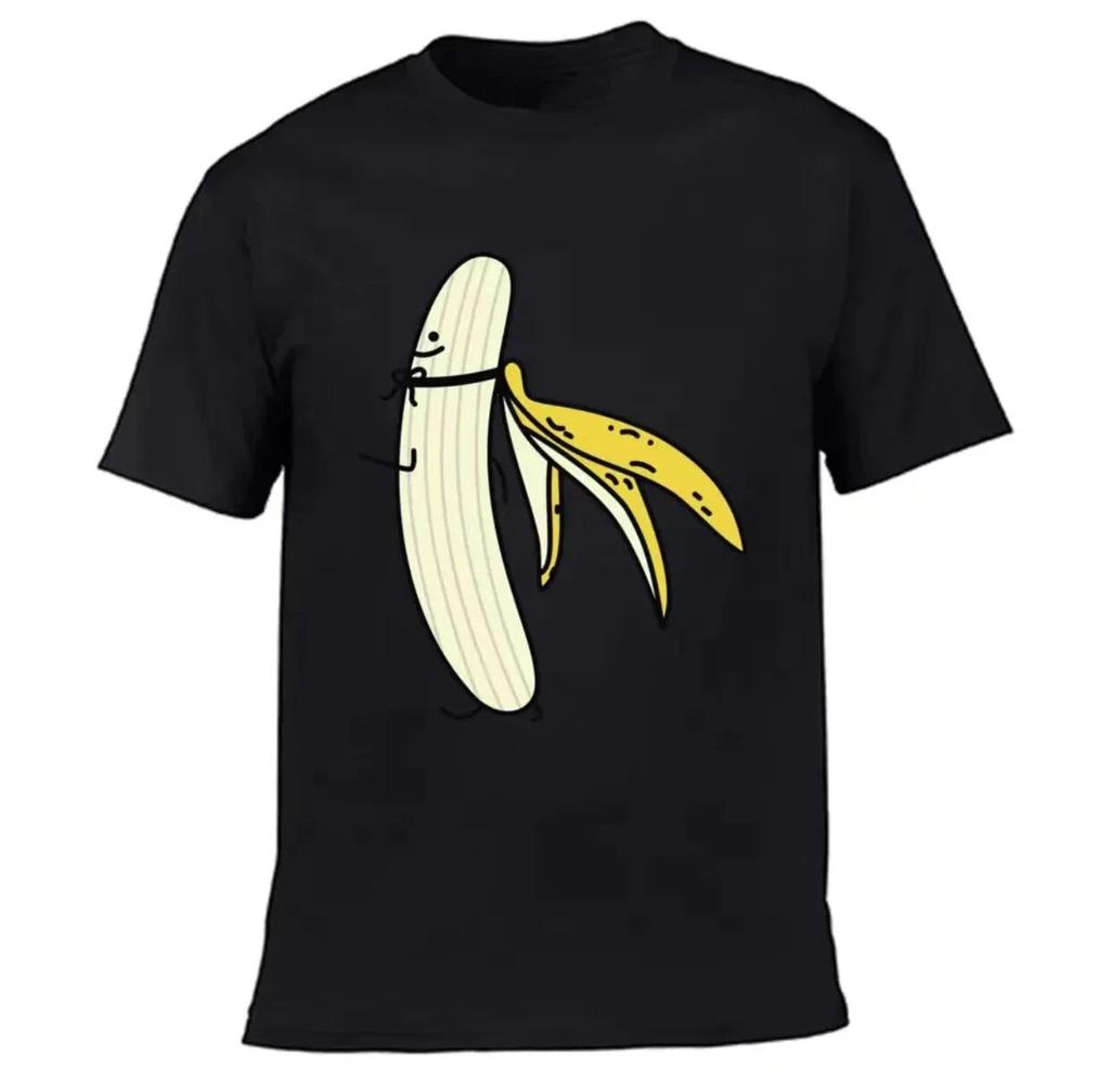 Graphic T-shirt Unisex Banana strip Funny design print Summer humor joke Loose white casual suit Street wear Unisex T-shirt