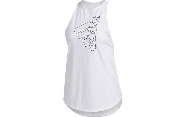 Adidas Tank Tops Women s White Crew Neck Moderate Straight Fit FQ1996 S