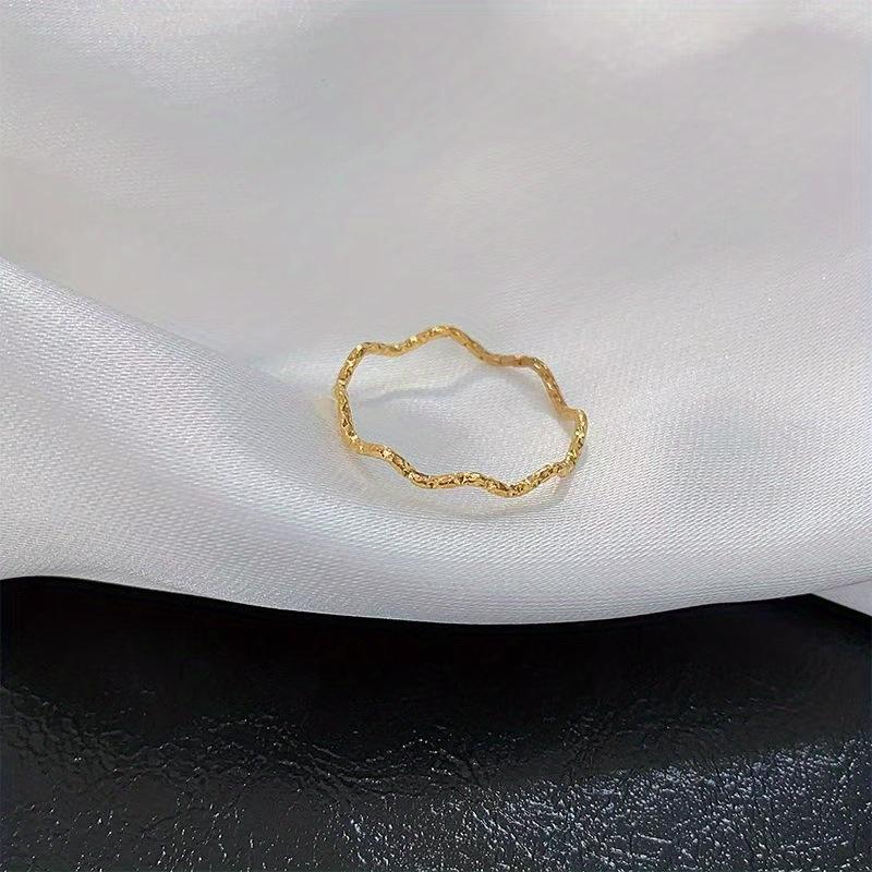 

1 шт. Модное модное кольцо из полированной титановой стали с волной любви 9