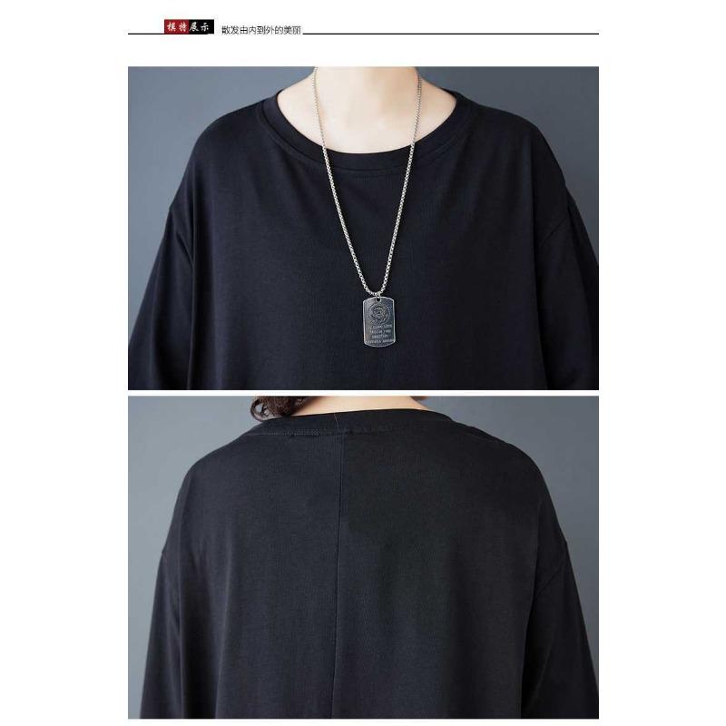 Patchwork Dress Design Sense Casual Loose Bottom Black Long Skirt