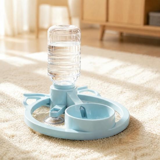 Travel Water Bowl for Cats Automatic Cat Dispenser, Bottle Adapter Pet Dispenser with Suction Cups, Durable ABS Feeder Non-Slip Portable