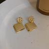 Silver Needle Geometric Square Sequin Metal Earrings Korean Ins Temperament Earrings Personality Temperament Advanced Earrings Batch