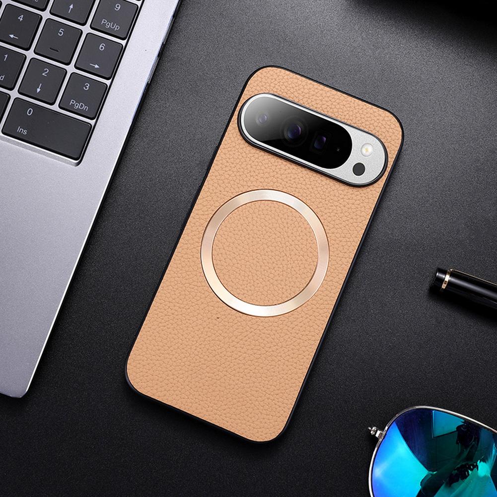 

With Magsafe Magnetic Plain Leather Lychee Case For Google Pixel 10 Pro XL Pixel 10 9A 9 Pro XL 8a 8 7a 7 Camera protect Cover Google Pixel 10 Pro XL