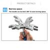 Multifunction 5 In 1 Torque Wrench 10 Inch Adjustable Ratchet Wrench 180 Degree Folding Spanner Household Maintenance Manual Tool