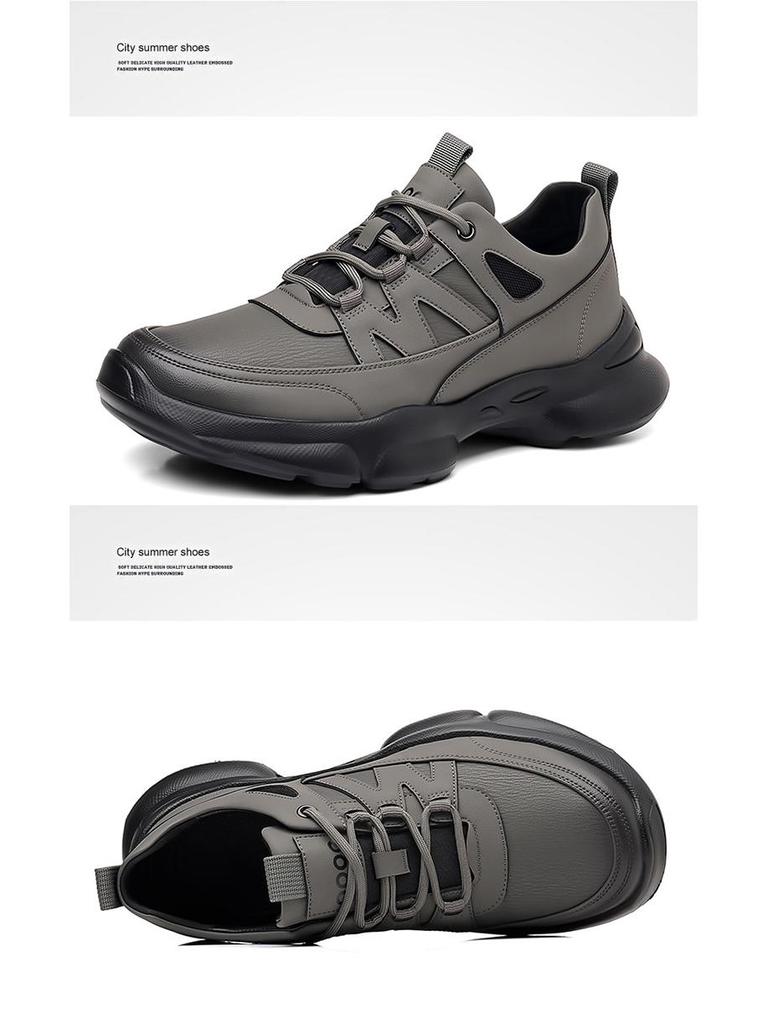 2025 Autumn Sports Casual Mesh Shoes: Breathable Black Leather for Men & Women