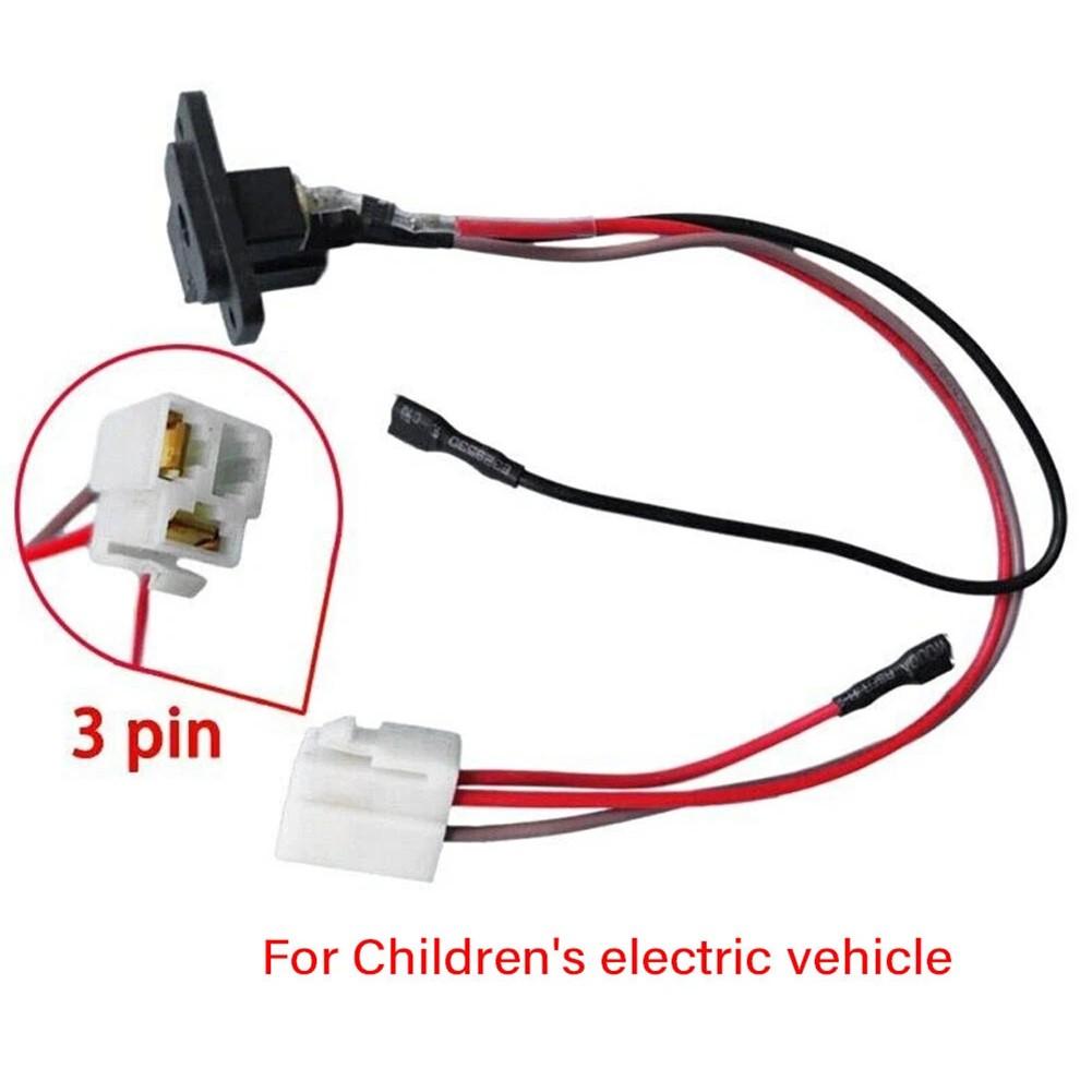 Children Electric Car Charging Port Socket with Wire Replacement 6V 12V 24V