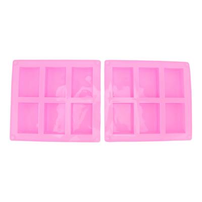 2 Pièces Moule en Silicone 6 Cavités Résistant à la Chaleur Flexible Réutilisable Moule en Silicone pour Faire des Savons Cuire des Gâteaux Muffins Rose