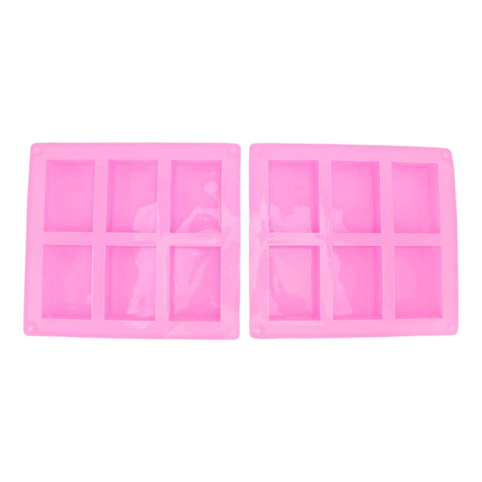 

2Pcs Silicone Mold 6 Grids Heat Resistant Flexible Reusable Silicone Mold for Making Soaps Baking Cakes Muffins