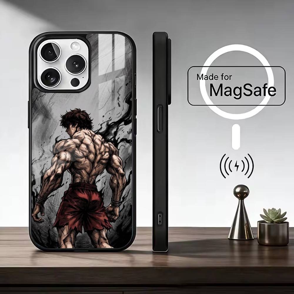 C-Comic H-Hanma B-Baki   Phone Case For iPhone17,16,15,14,13,12,11 Plus,Pro Max Magnetic For Magsafe Wireless Charging
