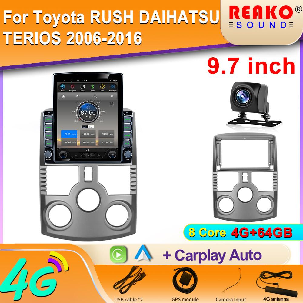 Radio de coche con pantalla vertical de 9,7" para TOYOTA RUSH DAIHATSU TERIOS MANULA AC 2006 2016, reproductor multimedia con navegación GPS y Carplay