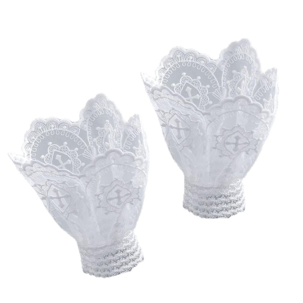 Elegant Lace Trim Wrist Sleeves Decorative Sleeves for Wedding Dress Wrist Accessory Arm Decors For Women Dress Upgrades