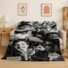 Fashion Pedro Pascal Star Flannel Blanket Soft Warm Throw Blanket for Bedroom Living Room Bed Travel Camping Picnic Gift Kids