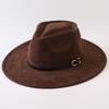 Popular European and American Style Suede Big-brimmed Top Hat, Men's and Women's Classic Fashion Western Cowboy Hat