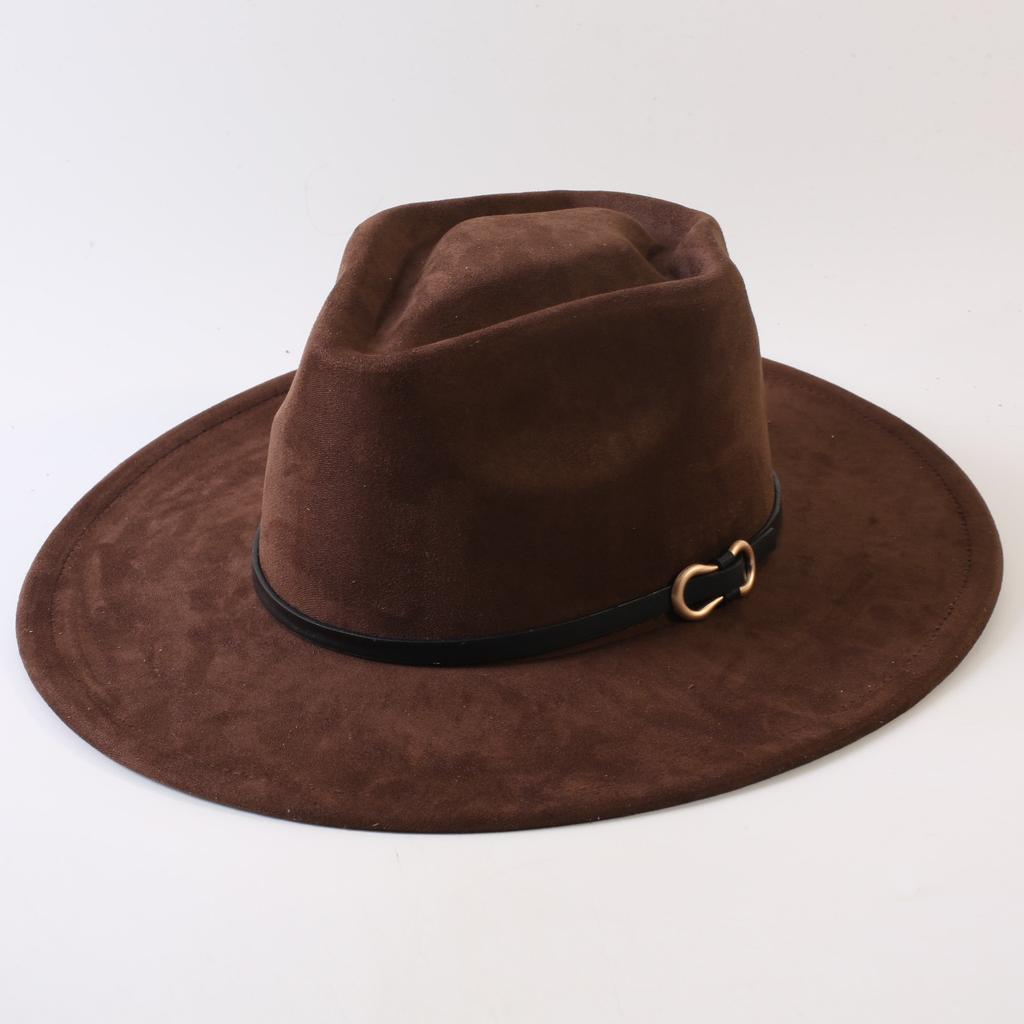 Popular European and American Style Suede Big-brimmed Top Hat, Men's and Women's Classic Fashion Western Cowboy Hat