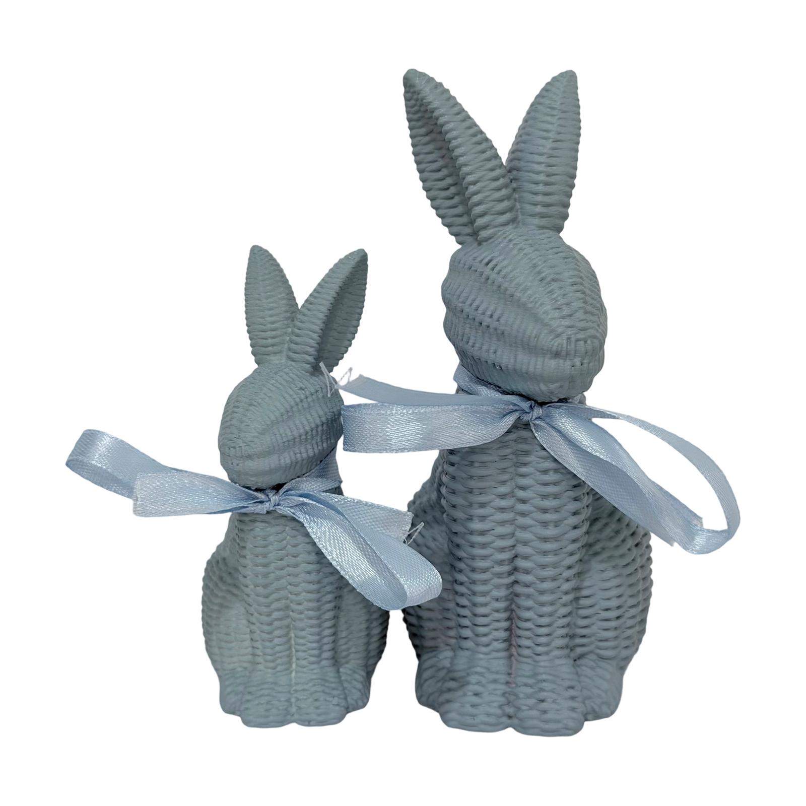 

Easter Bunny Decorative Figurine Set Of Two Holiday Tabletop Spring Home Decor синий