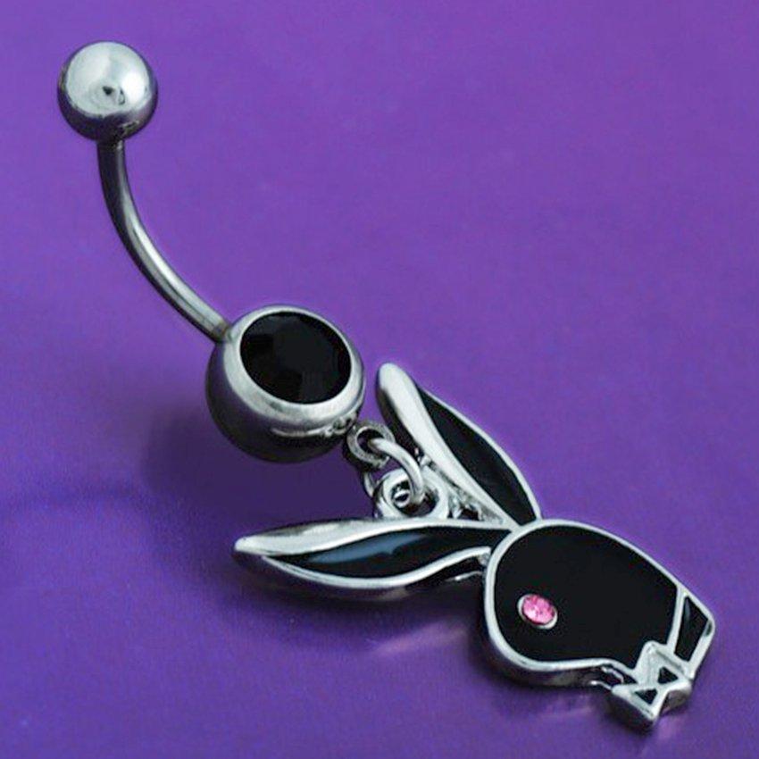 Piercing Nombril Playboy Lapin Argenté - Acier Inoxydable - Neuf Avec étiquettes