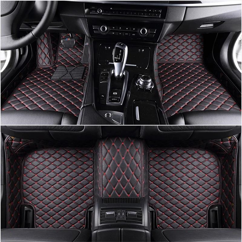 Car Floor Mats For Mitsubishi Outlander 2003- 2016 2017 2018 Flash Mat Leather Custom Foot Pads Automobile Carpet Cover