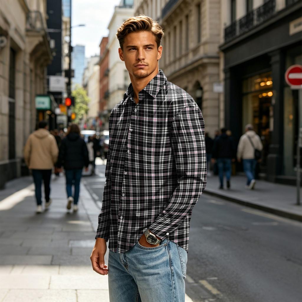 Men's Long Sleeve Collared Shirt