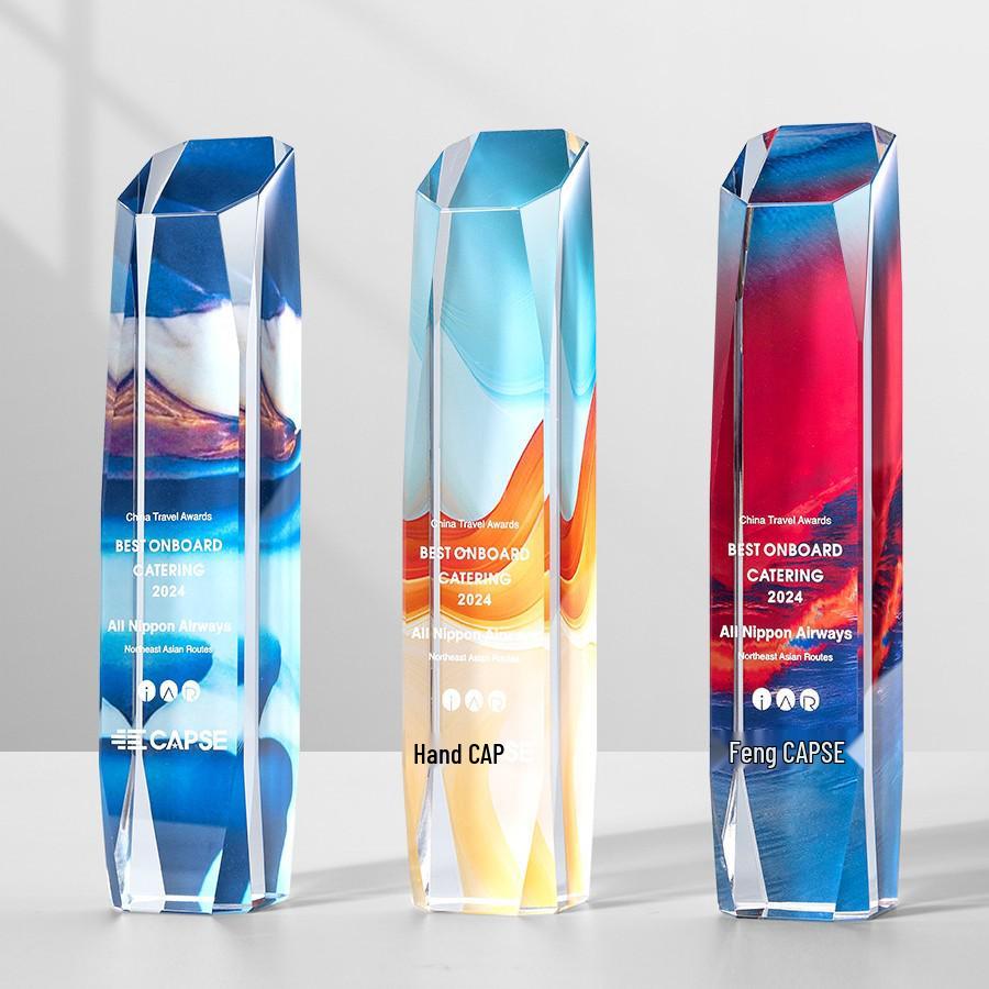 High-End Crystal Trophy for Outstanding Employee Award at Annual Meeting