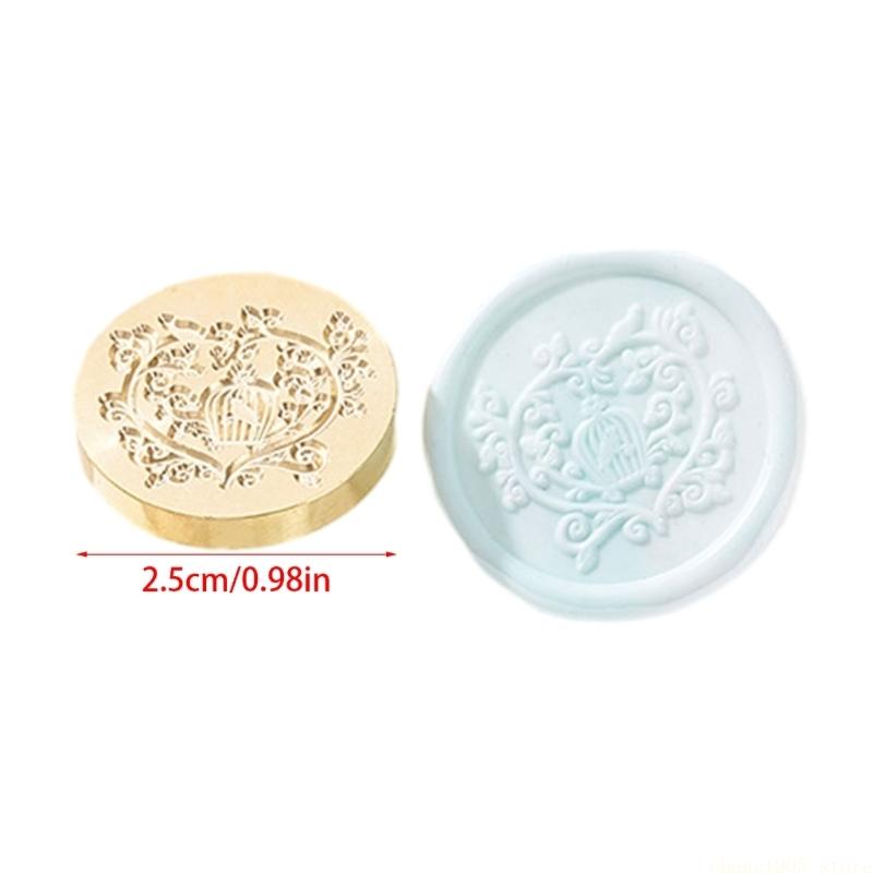 QX2E Flower Pattern Wax Stamp Head Replacement for Wedding Invitation Gift Card, Valentine Card Festival Gift Card Decoration