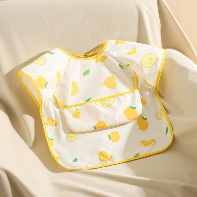 Adjustable Sleeveless Bib for Infants Baby Gentle On Skin Water Proofing Fabric Foof Catcher Pocket Design for Nursing