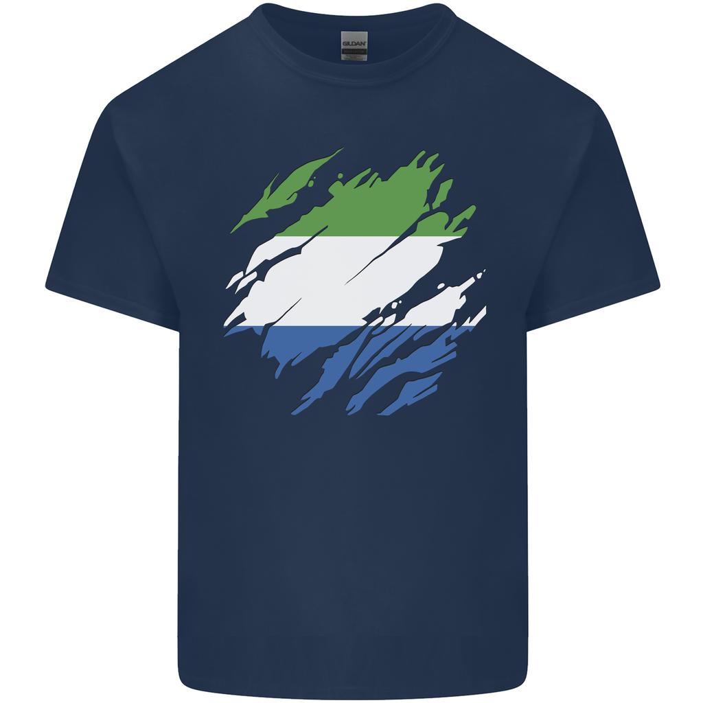 Torn Sierra Leone Flag Leonian Day Football Unisexs Light Cotton TShirt