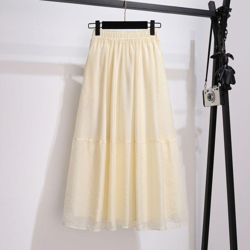 Women Swing Tulle Skirts Woman Elegant Pleated Tutu High Waist Solid Color Skirt Female Clothes