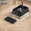 Extra Large Top-Entry Stainless Steel Cat Litter Box with Anti-Splash High Walls